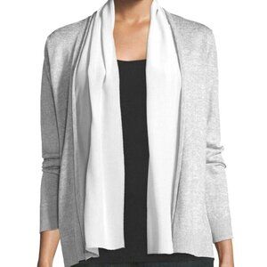 NWT Eileen Fisher Womens 3X Soft Gray Polished Linen Viscose Silk Flowy Cardigan